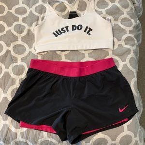 Nike exercise bundle Sz L pink running shorts